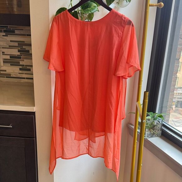 Cocomo Vibrant Orange Layered Tunic - Picture 3 of 6
